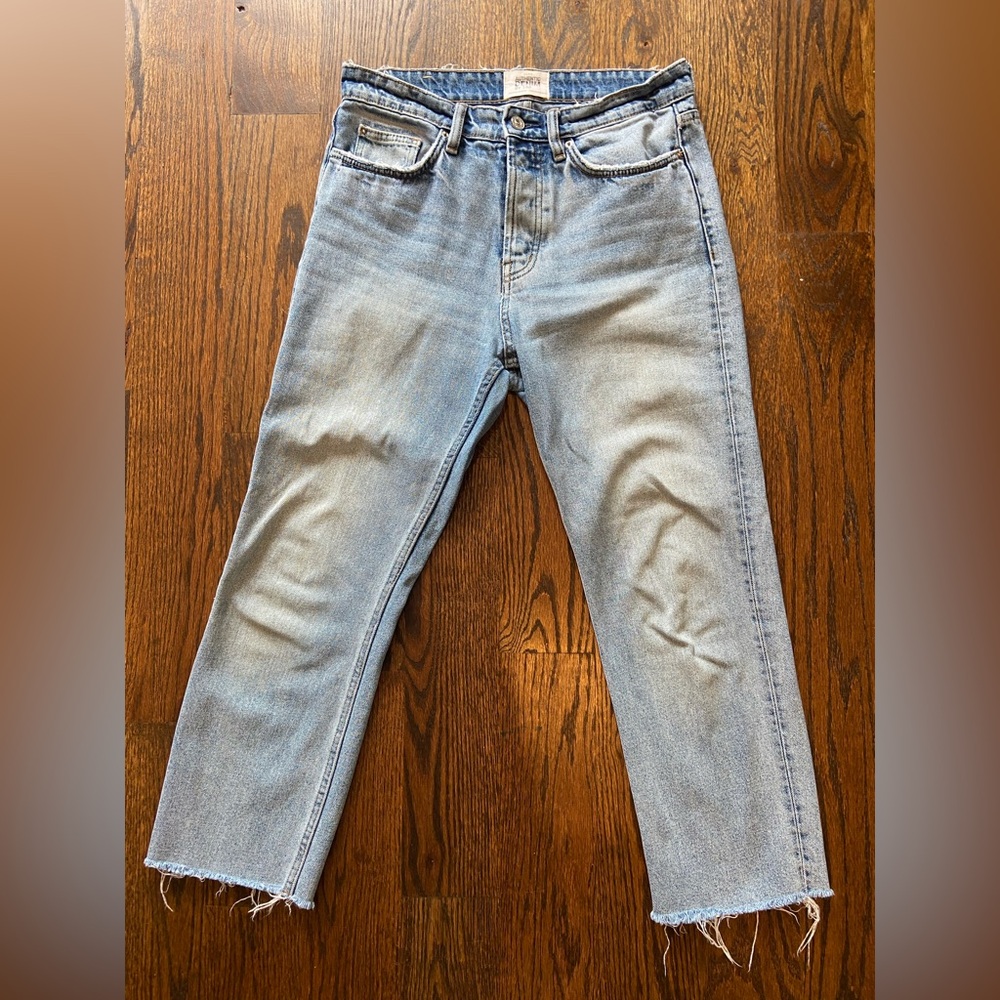 Zara TRF Cropped Jeans, light wash